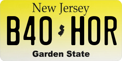 NJ license plate B40HOR