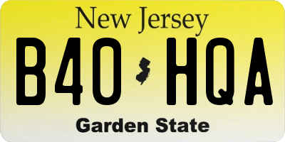NJ license plate B40HQA