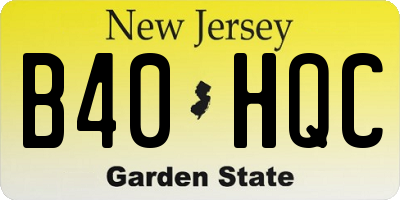 NJ license plate B40HQC