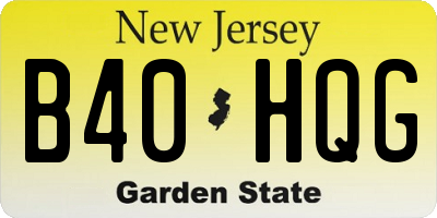 NJ license plate B40HQG