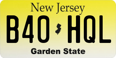 NJ license plate B40HQL