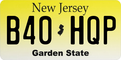 NJ license plate B40HQP