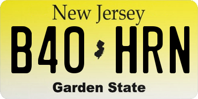 NJ license plate B40HRN