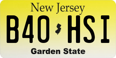 NJ license plate B40HSI