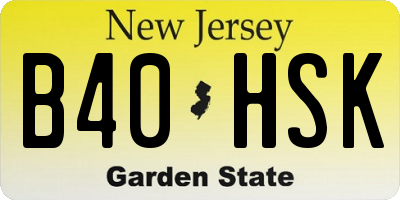 NJ license plate B40HSK