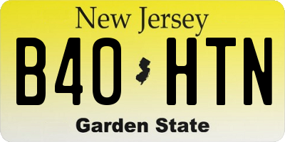 NJ license plate B40HTN
