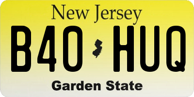 NJ license plate B40HUQ