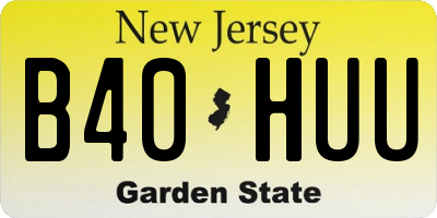 NJ license plate B40HUU