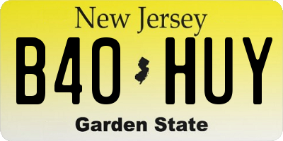 NJ license plate B40HUY