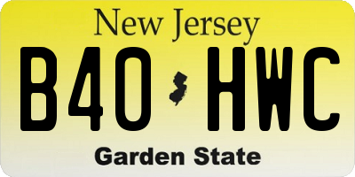 NJ license plate B40HWC