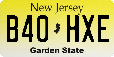 NJ license plate B40HXE