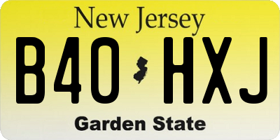 NJ license plate B40HXJ