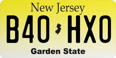 NJ license plate B40HXO