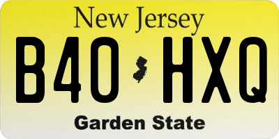 NJ license plate B40HXQ