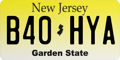 NJ license plate B40HYA