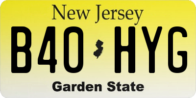 NJ license plate B40HYG