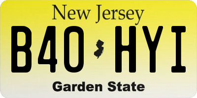 NJ license plate B40HYI
