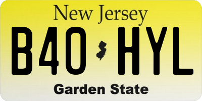 NJ license plate B40HYL
