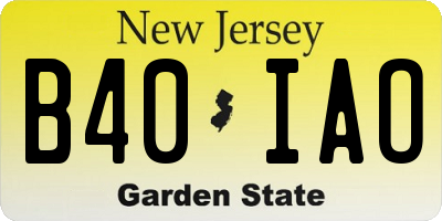 NJ license plate B40IAO