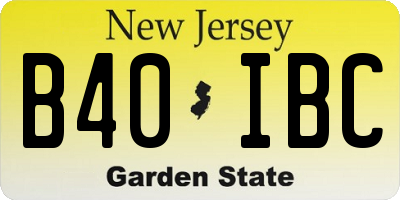 NJ license plate B40IBC