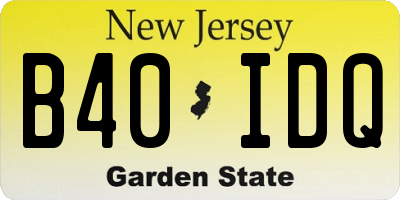 NJ license plate B40IDQ