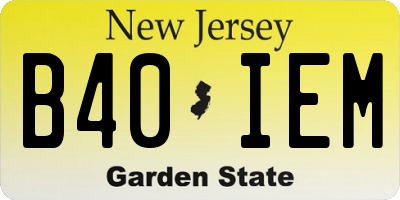 NJ license plate B40IEM