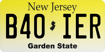 NJ license plate B40IER