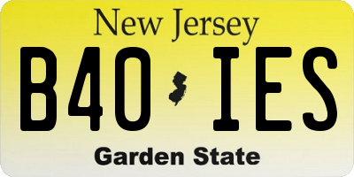 NJ license plate B40IES