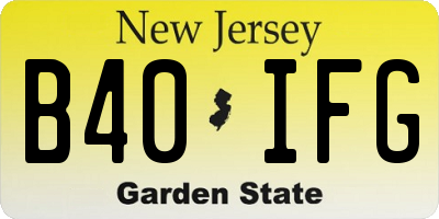 NJ license plate B40IFG