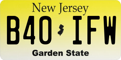 NJ license plate B40IFW