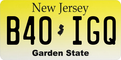 NJ license plate B40IGQ