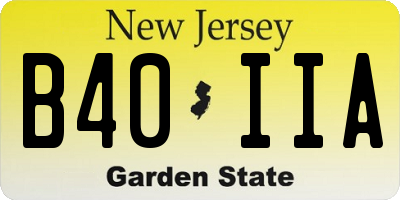 NJ license plate B40IIA