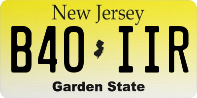 NJ license plate B40IIR