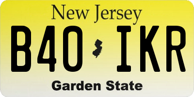 NJ license plate B40IKR
