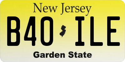 NJ license plate B40ILE