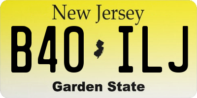 NJ license plate B40ILJ