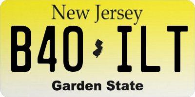 NJ license plate B40ILT