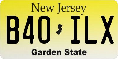 NJ license plate B40ILX