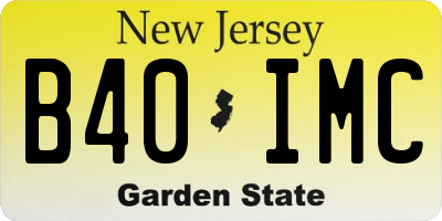 NJ license plate B40IMC