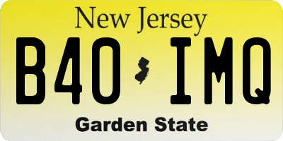 NJ license plate B40IMQ