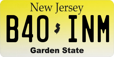 NJ license plate B40INM