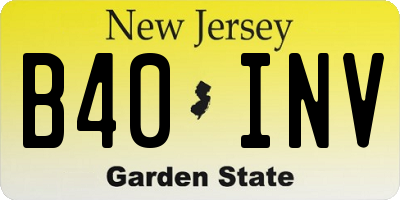 NJ license plate B40INV
