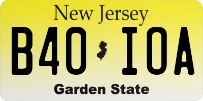 NJ license plate B40IOA