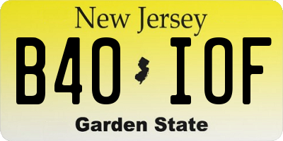 NJ license plate B40IOF