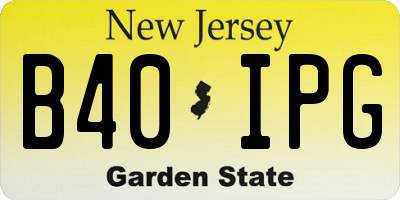 NJ license plate B40IPG