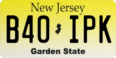 NJ license plate B40IPK