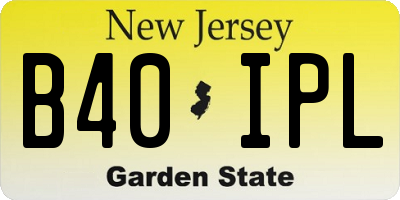 NJ license plate B40IPL