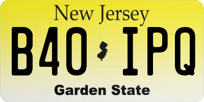NJ license plate B40IPQ