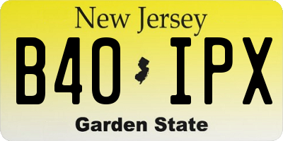 NJ license plate B40IPX