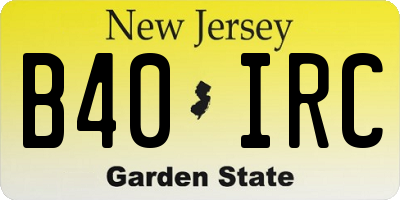 NJ license plate B40IRC